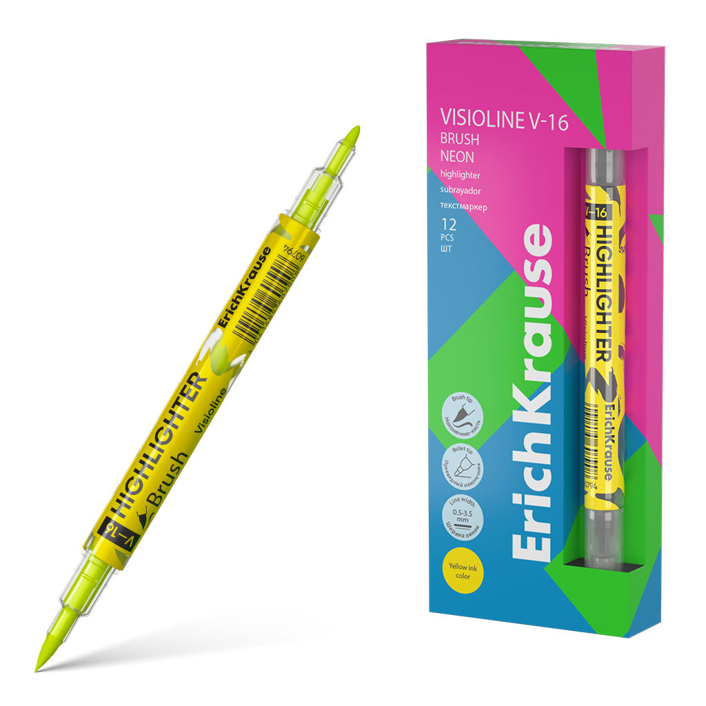 Double-Sided Highlighter Visioline V-16 Zoom Neon, Yellow