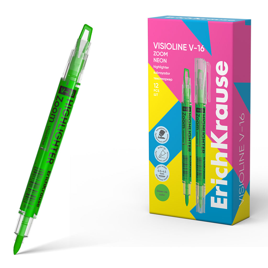 Double-Sided Highlighter Visioline V-16 Zoom Neon Green