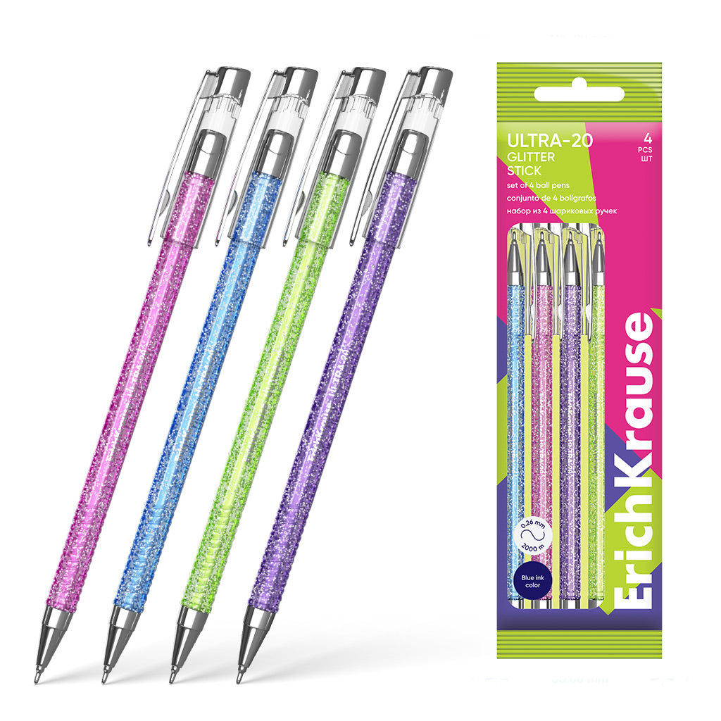 Set Of 4 Ballpoint Pens Ultra-20, 0.7, Super Glide Technology, Blue
