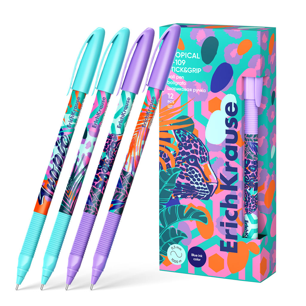 Ballpoint Pen U-109 Stick&Grip Tropical 1.0 Blue