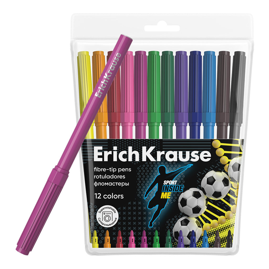 Fiber Tip Pens Sport Dna 12 Colors, washable colors