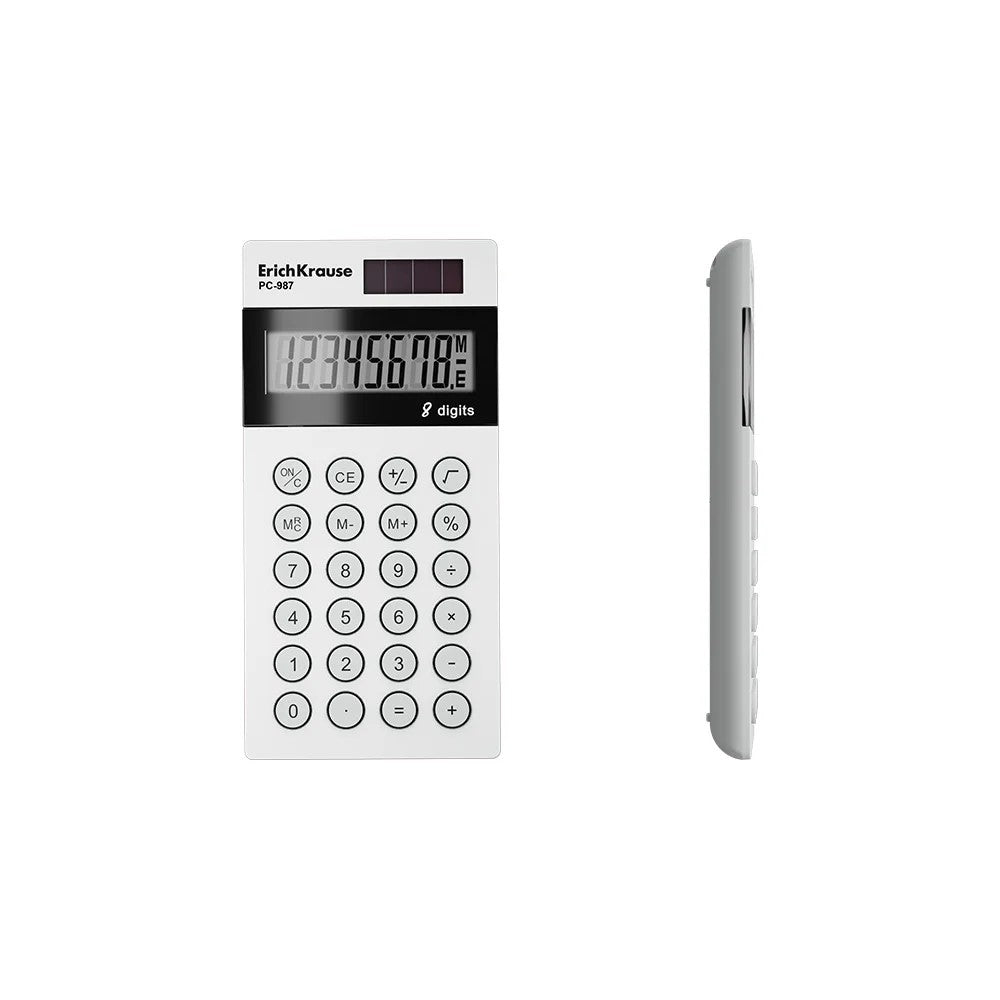 Pocket Electronic Calculator 8-Digit -987 Classic, White