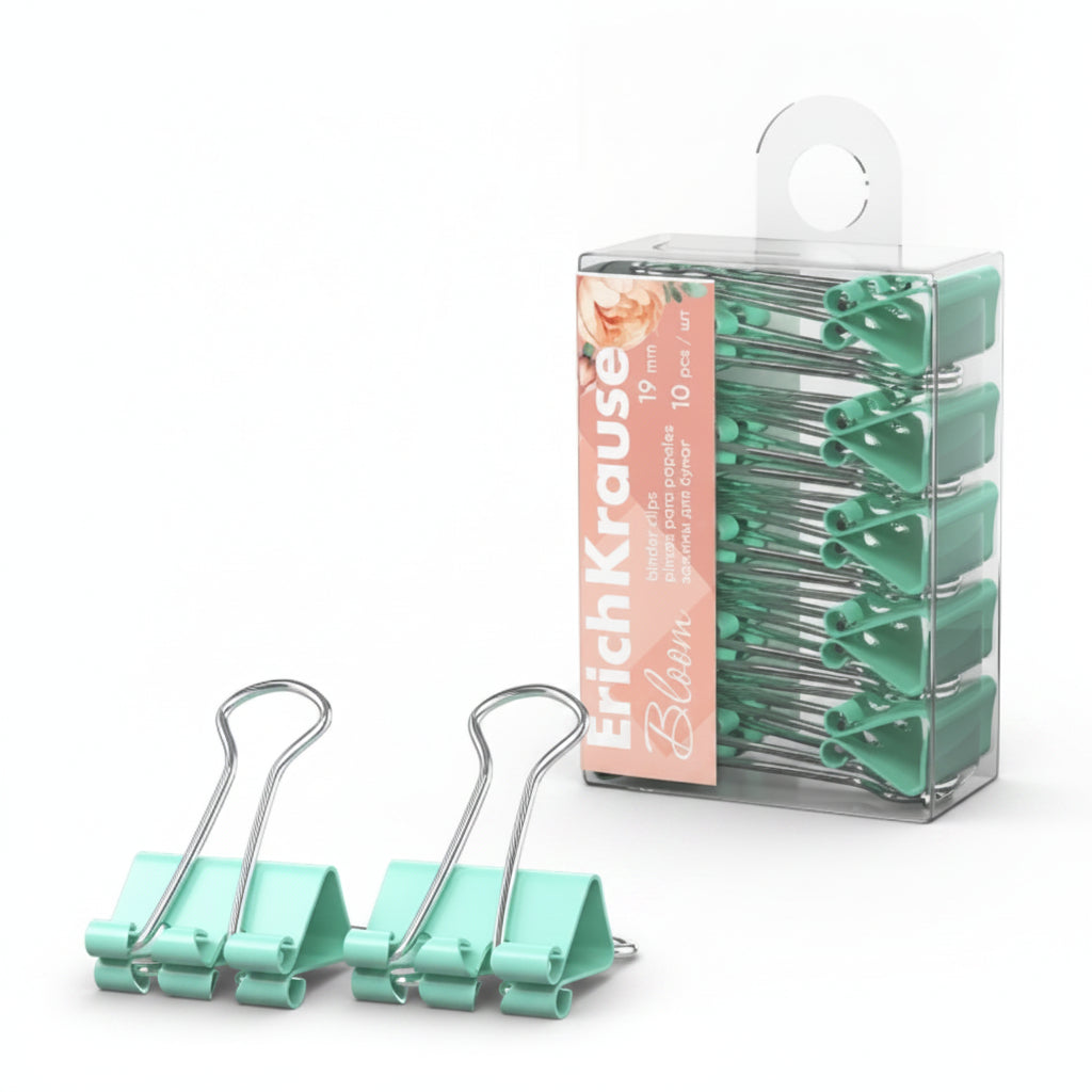Binder Clips Pastel Bloom, 19 mm, Mint