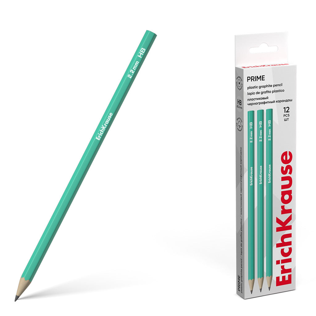 Plastic Graphite Pencil Prime, Hexagonal, Hb