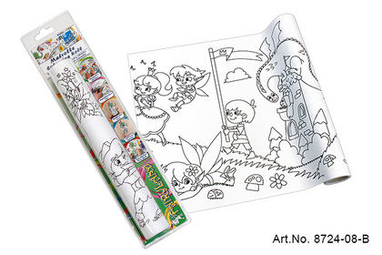 Self Adhesive Kids Coloring Roll Fairyland 30Cmx4M