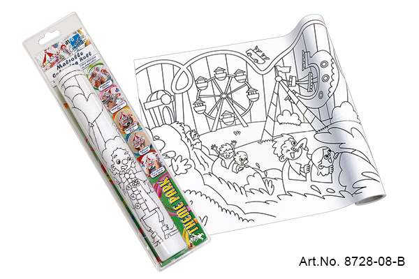 Self Adhesive Kids Coloring Roll Theme Park 30Cmx4M