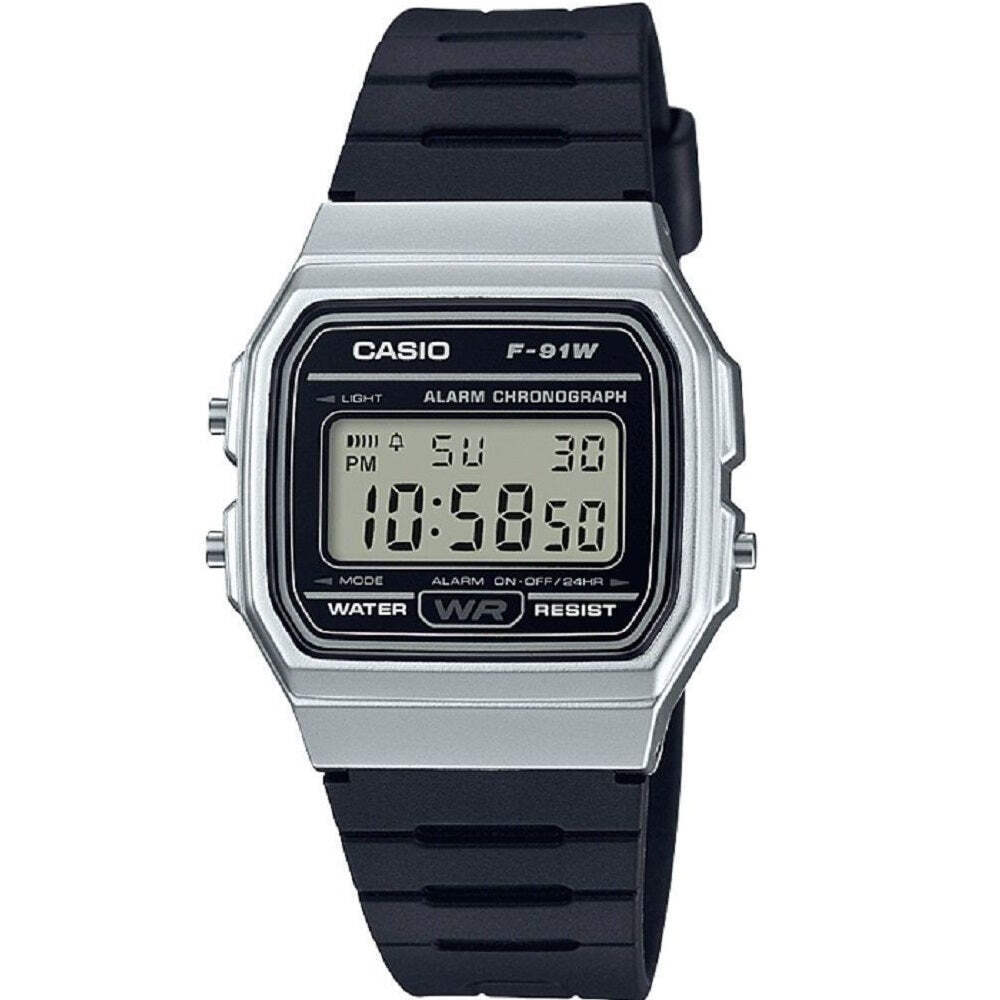 Casio Glu Watch Digital Ss Case Black Panel Cover Black Resin Strap
