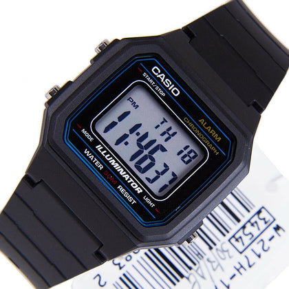 Casio Glu Watch Digital Black Case Black Panel Cover Black Resin Strap