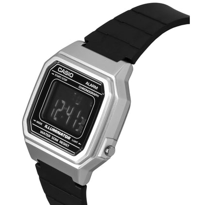 Casio Glu Watch Digital Ss Case Black Panel Cover Black Resin Strap