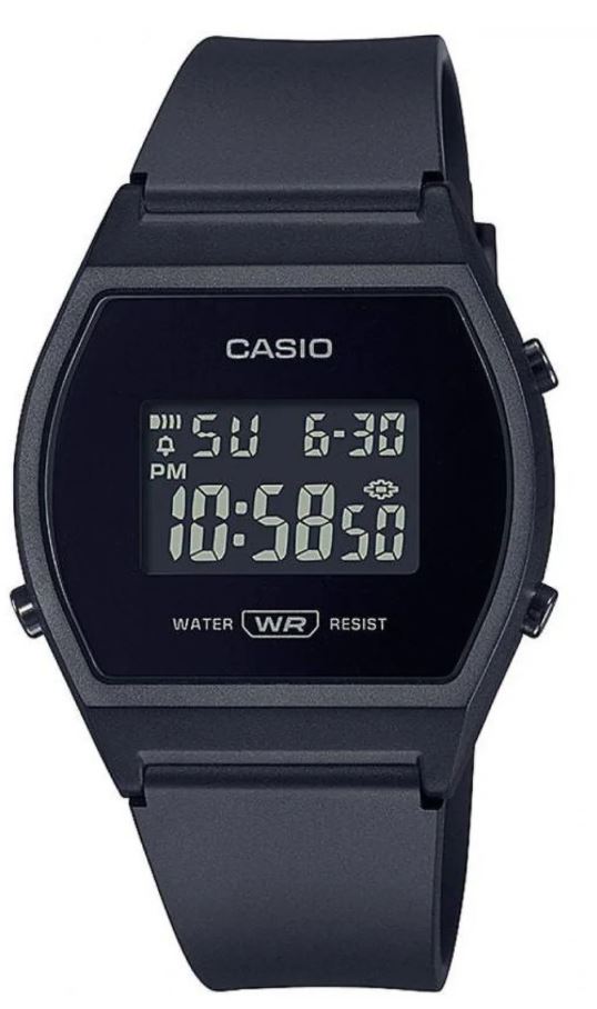 Casio Glu Watch Digital Black Case Black Panel Cover Black Resin Strap