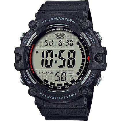 Casio Glu Watch Digital Black Case Black Resin Strap