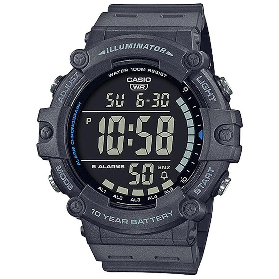 Casio Glu Watch Digital Grey Case Grey Resin Strap