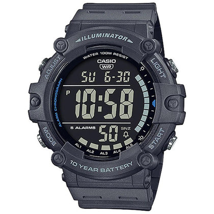 Casio Glu Watch Digital Grey Case Grey Resin Strap