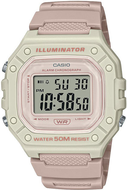 Casio Glu Watch Digital Beige Case L.Pink P.Cover L.Pink Resin Strap