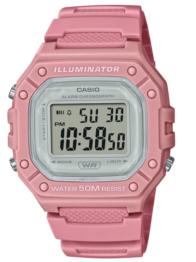 Casio Glu Watch Digital Pink Case Slv P.Cover Pink Resin Strap