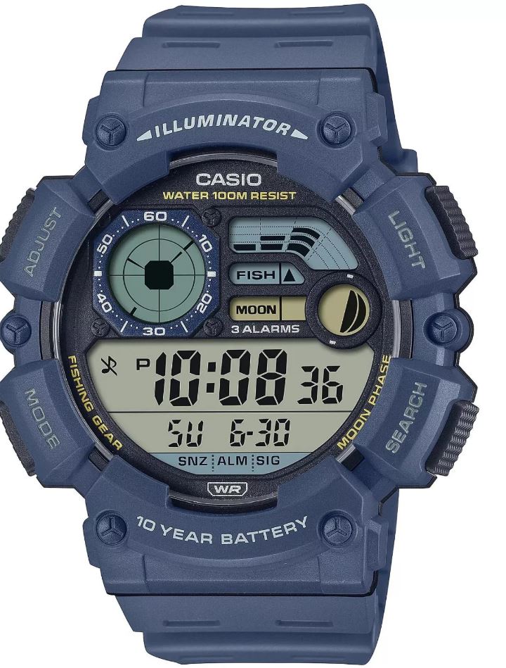 Casio Glu Watch Digital Bluee Case Black Panel Cover Bluee Resin Strap