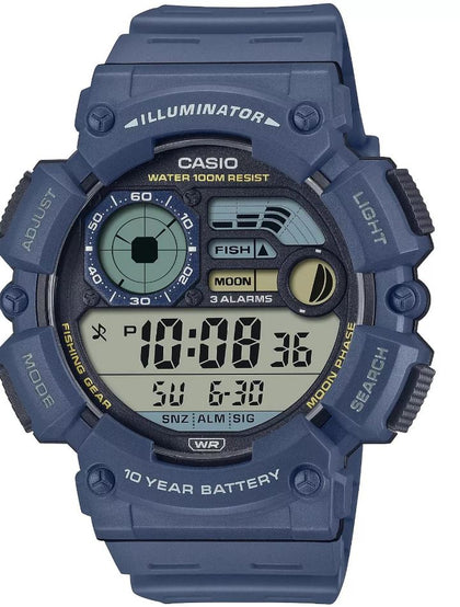 Casio Glu Watch Digital Bluee Case Black Panel Cover Bluee Resin Strap