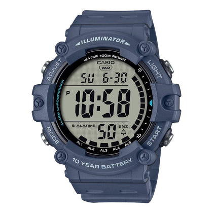 Casio Glu Watch Digital Bluee Case Grey Panel Cover Bluee Resin Strap