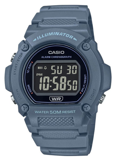 Casio Glu Watch Digital Bluee Case Black Panel Cover Bluee Resin Strap