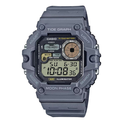 Casio Glu Watch Digital Gray Case Black Panel Cover Gray Resin Strap