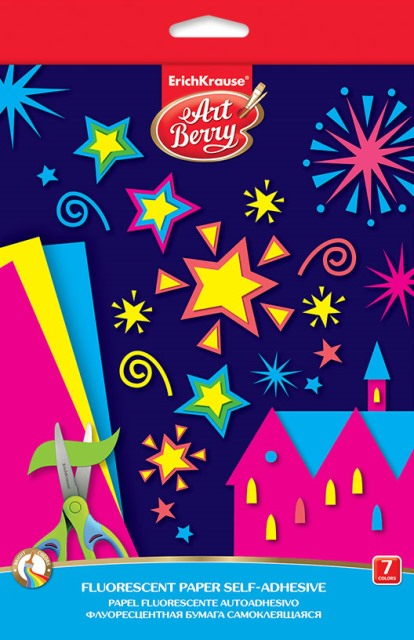 Fluor Escent Paper Self Adhesive B5 7 Sheets 7 Colors