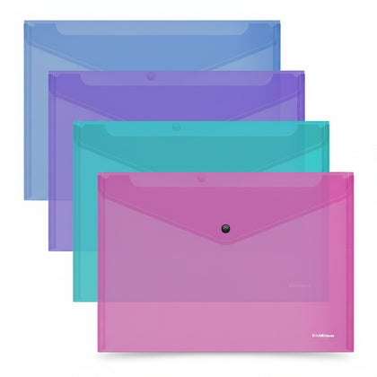 Envelope Plastic Fizzy Vivid Semi-Transparent A4 Assorted Colors