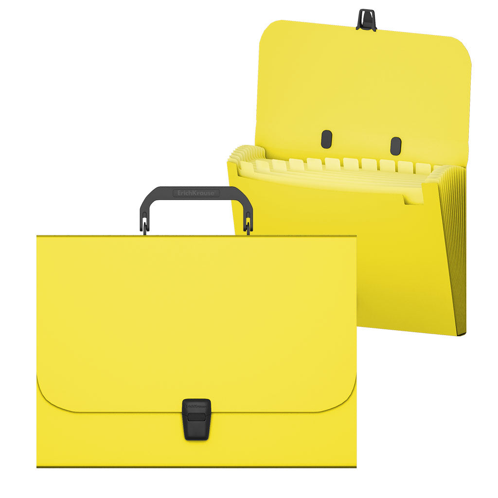 Portfolio Folder A4 12 Pockets Matt Neon Yellow