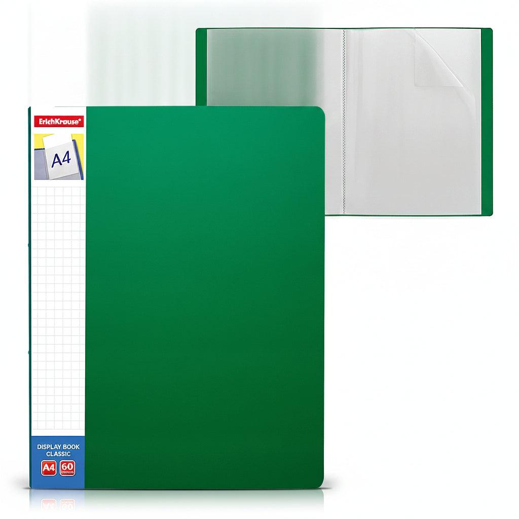 Clear Book Classic With Spine Pocket A4 10 Pockets Green