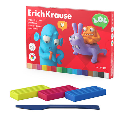 Modelling Clay Jolly Friends 16 Colors With A Modelling Tool, 288g