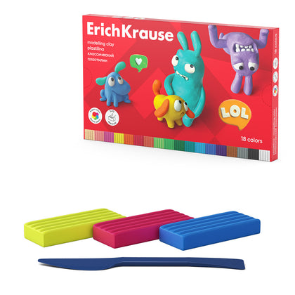 Modelling Clay Jolly Friends 18 Colors With A Modelling Tool, 324g