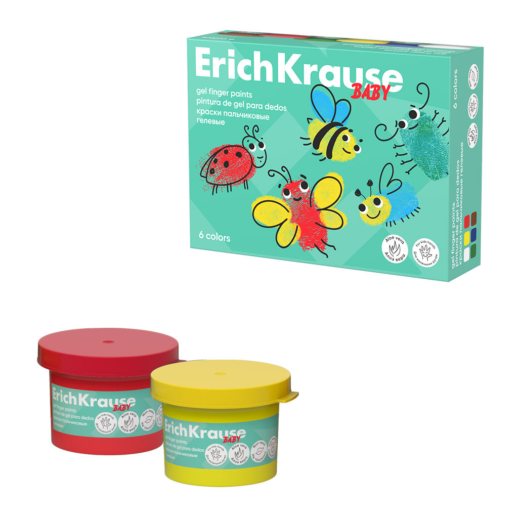 Gel Finger Paints Kids With Aloe Vera 6 Colors Of 35 ml