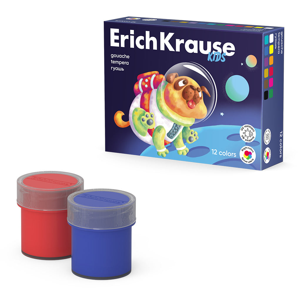 Gouache Kids Space Animals With UV Protection 12 Colors Of 20 ml