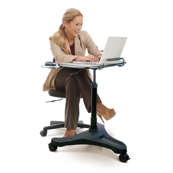 Laptop Floor Stand With Wheels For All Sizes Black