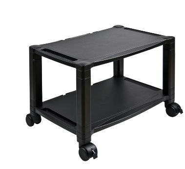 Machine/Printer Storage Shelf With Wheels Black