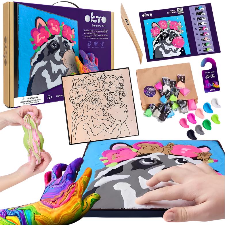 Coloring With Clay Set 30*30 Cm - Raccoon