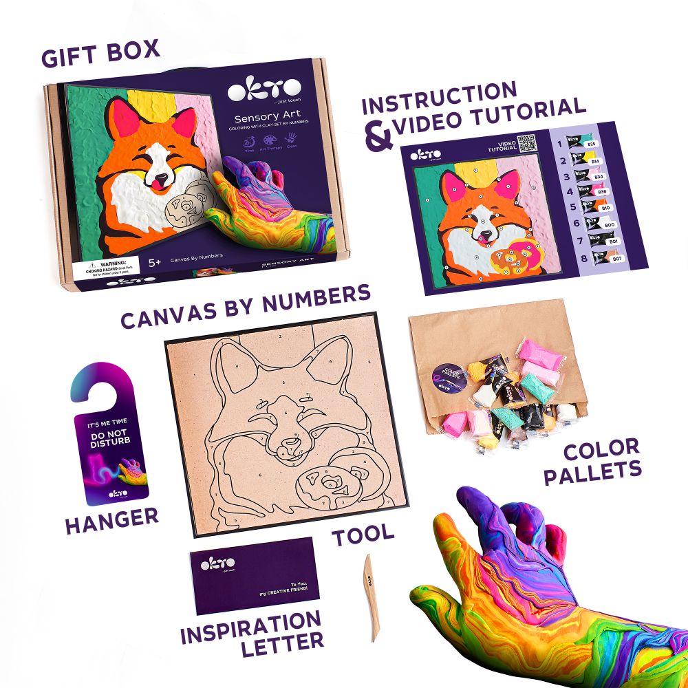 Coloring With Clay Set 30*30 Cm - Fox