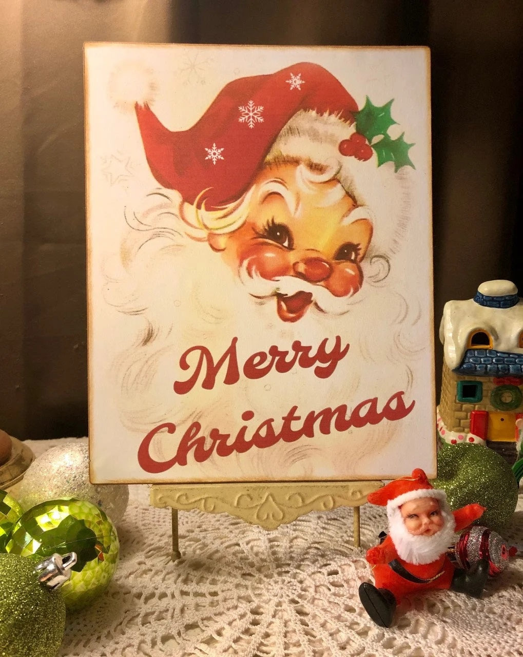 Santa Merry Christmas Plaque 25 Cm