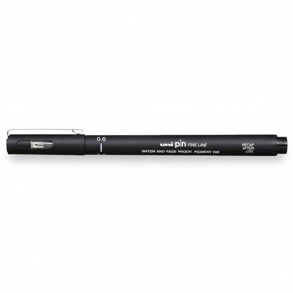 Fineliner Unipin Pen Pigment Ink Black 0.6Mm