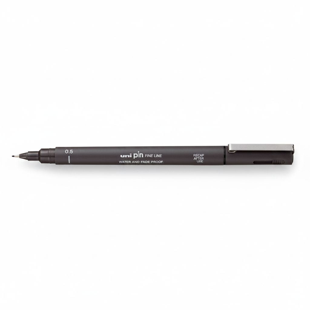 Fineliner Unipin Pen Pigment Ink Dark Grey 0.5Mm
