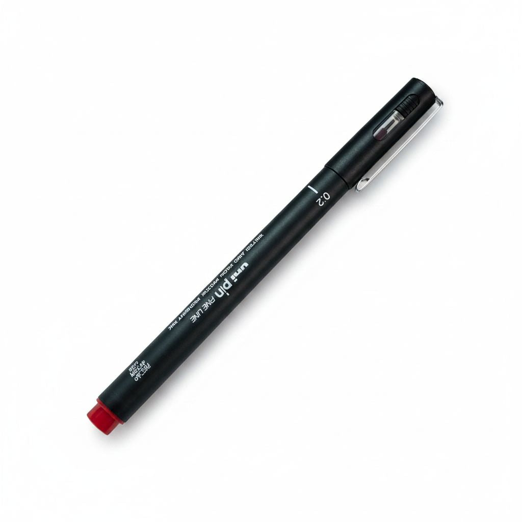 Fineliner Unipin Pen Pigment Ink Red 0.2Mm