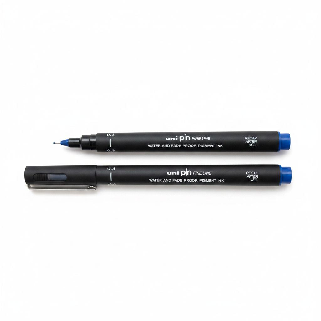 Fineliner Unipin Pen Pigment Ink Blue 0.3Mm