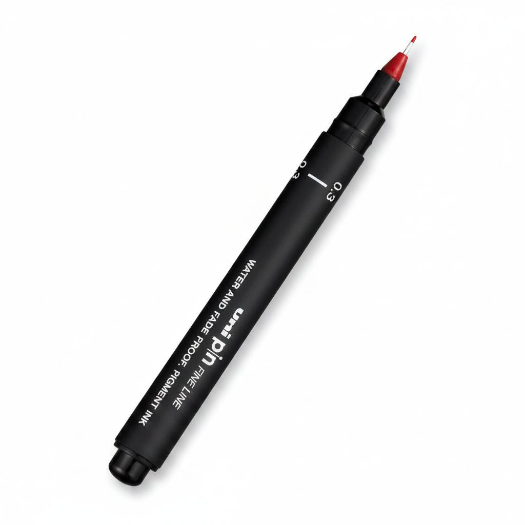 Fineliner Unipin Pen Pigment Ink Red 0.3Mm