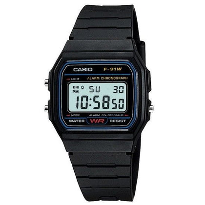 Casio Glu Watch Digital Black Case Black Bluee Panel Cover Black Resin Strap