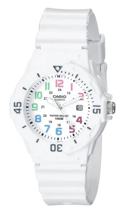 Casio Glu Watch Analog Wht Case Wht Dial Wht Resin Strap