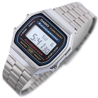 Casio Glu Watch Digital Ss Case Black Panel Cover Ss Mb