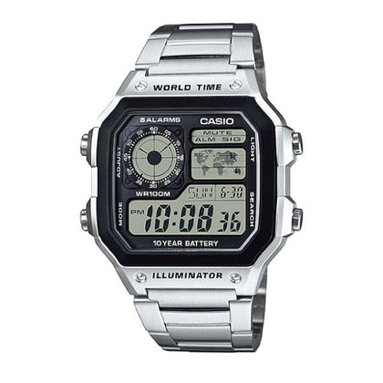 Casio Glu Watch Digital Ss Case Black Panel Cover Ss Mb