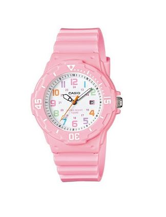 Casio Glu Watch Analog Pink Case Wht Dial Pink Resin Strap