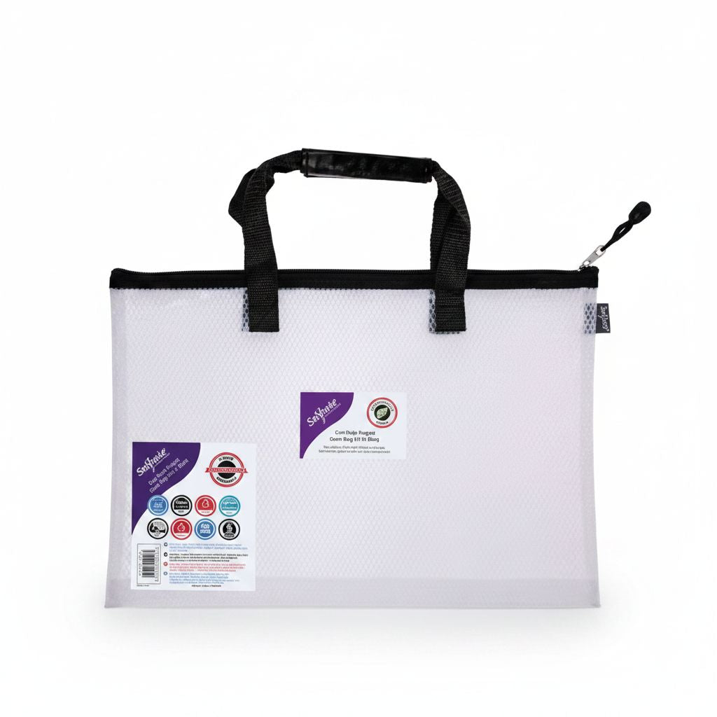 Envelop Mesh Bag With Zipper A4++ Black
