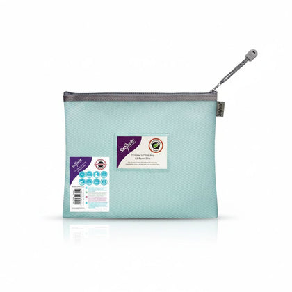 Envelop Mesh Bag With Zipper  A5 Pastel Blue