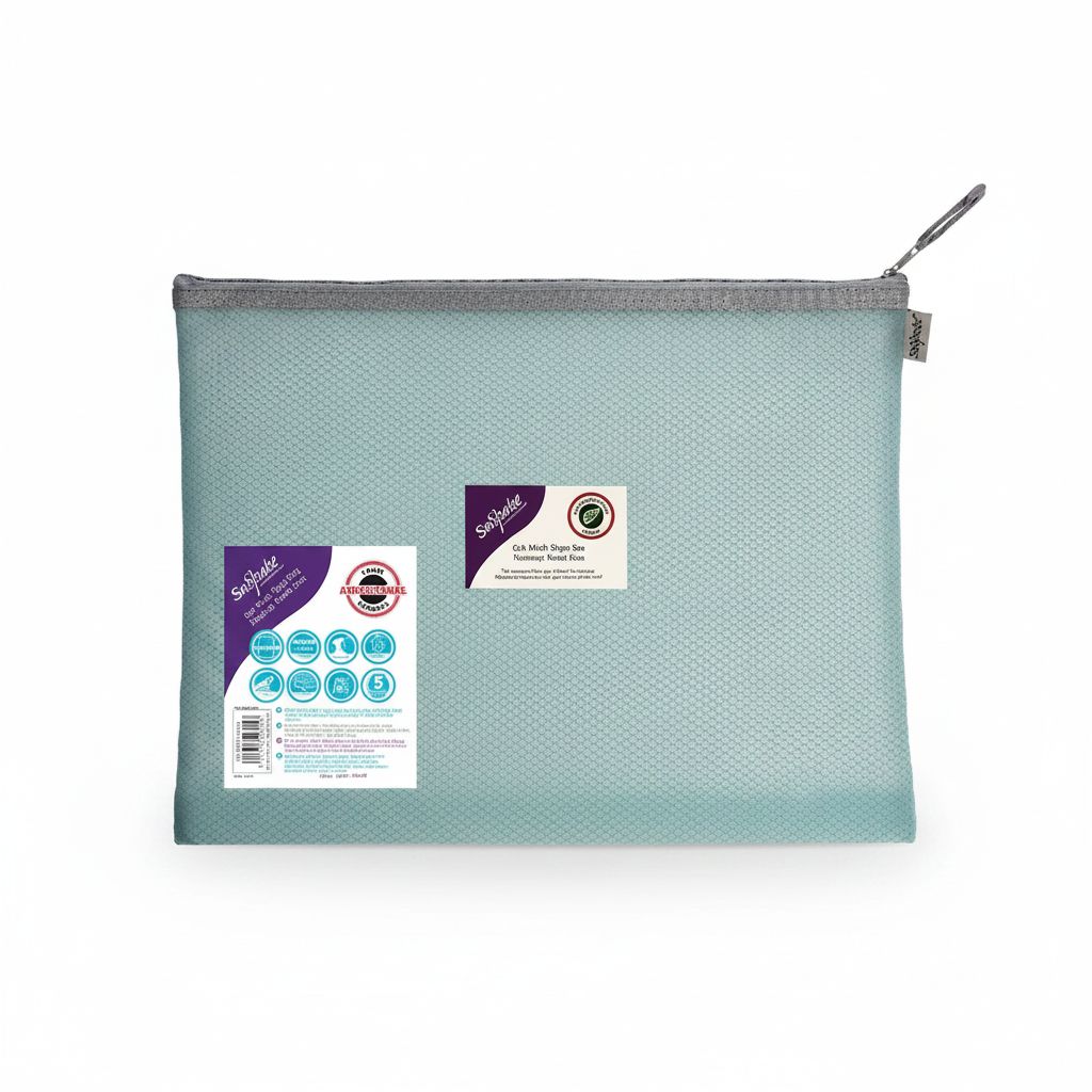 Envelop Mesh Bag With Zipper  Foolscap Pastel Blue 360*275Mm